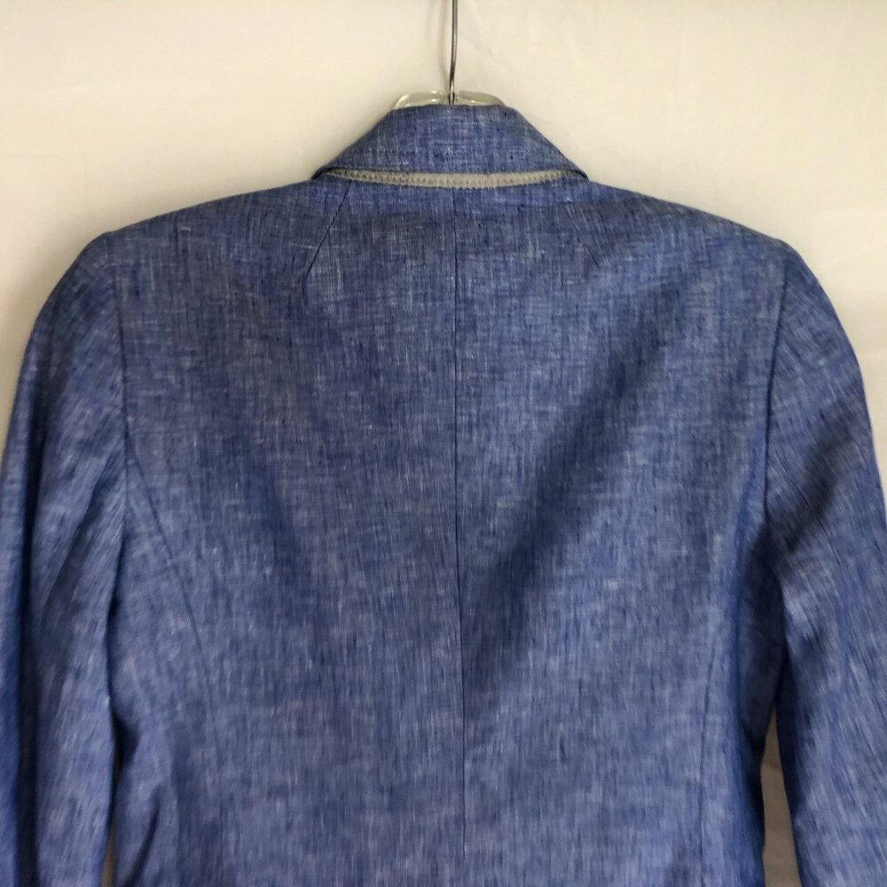 J. Crew Blue Textured Linen-Blend Blazer - Picture 6 of 6